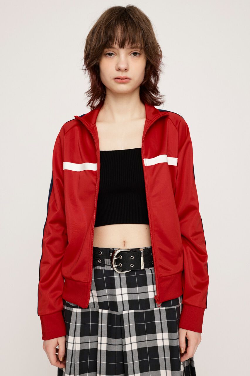 SLY「SHOULDER LINE TRACK ジャケット」|ブルゾン・スタジャン|RED
