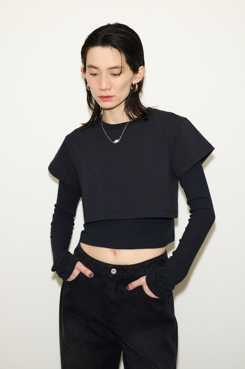 SLY「2P LAYERED トップス」|Tシャツ・カットソー|BLK