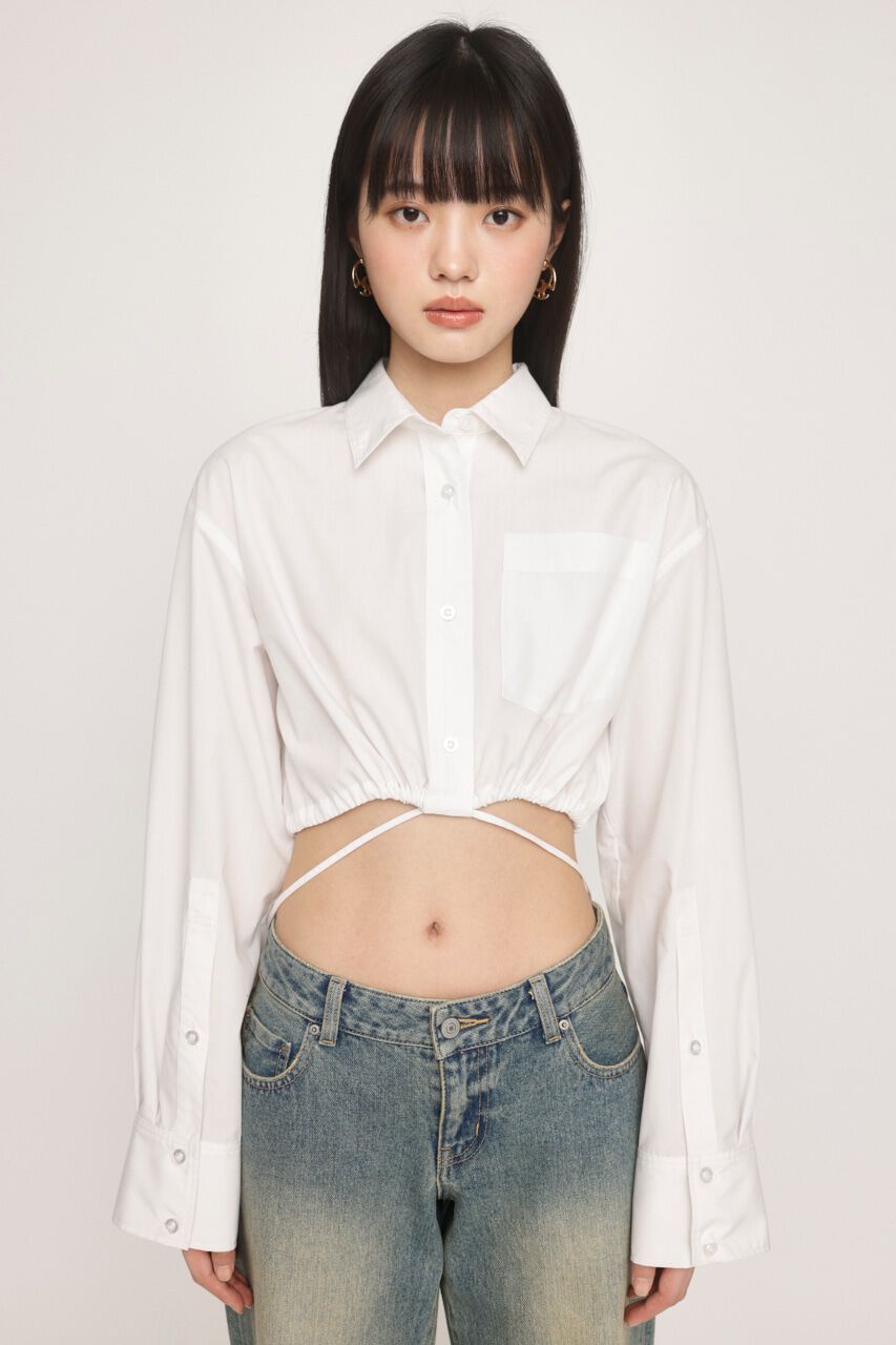 SLY「RIBBON CROP シャツ」|シャツ・ブラウス|WHT