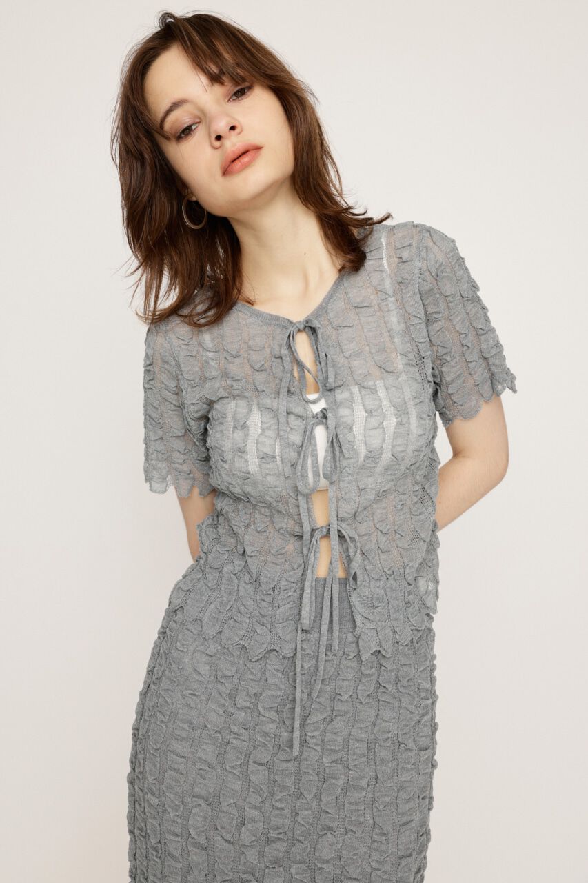 SLY「SHEER 2WAY トップス」|ニット・セーター|GRY