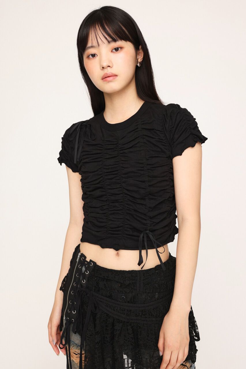 SLY「DRAWSTRING GATHER トップス」|Tシャツ・カットソー|