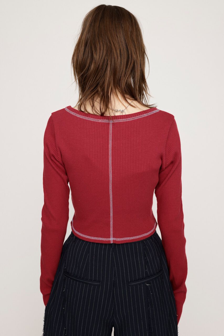 SLY「CUT RIB BASIC トップス」|Tシャツ・カットソー|