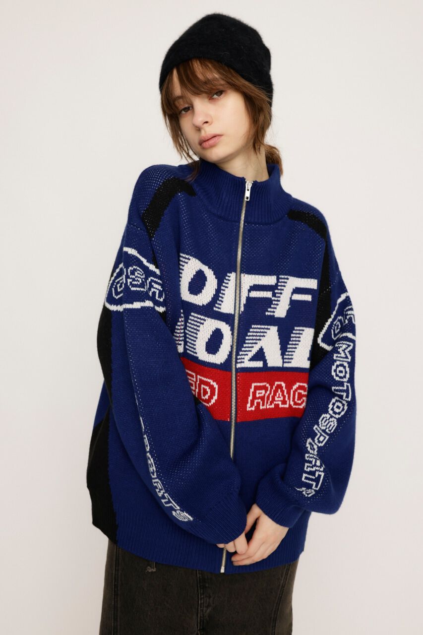 SLY「LOGO JQ ZIP UP カーディガン」|カーディガン|NVY