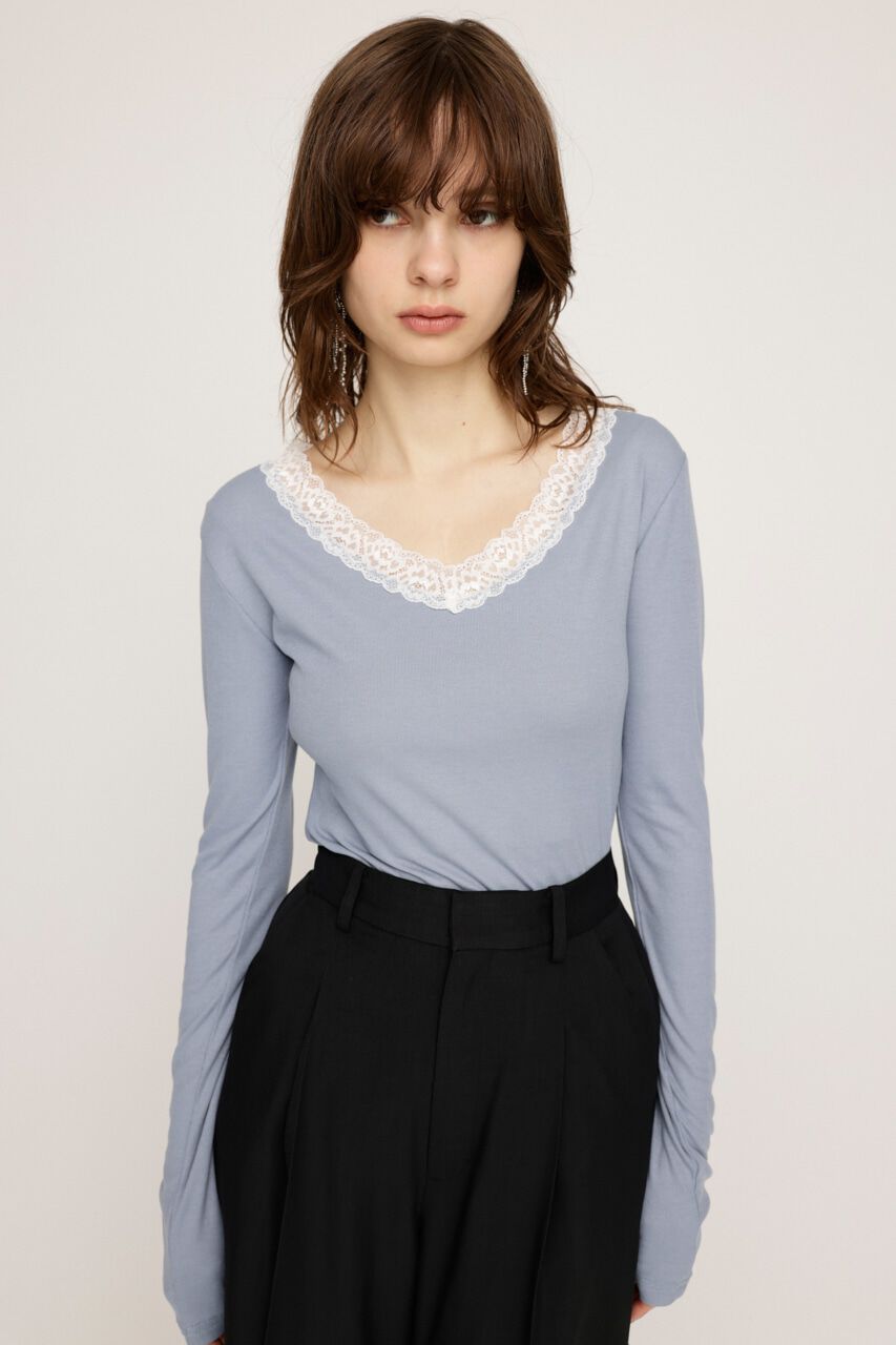 SLY「LACE DOCKING V／N トップス」|Tシャツ・カットソー|
