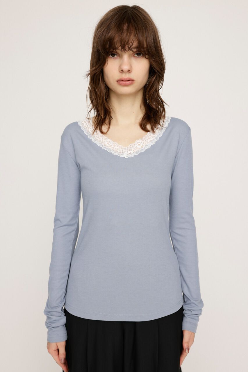SLY「LACE DOCKING V／N トップス」|Tシャツ・カットソー|