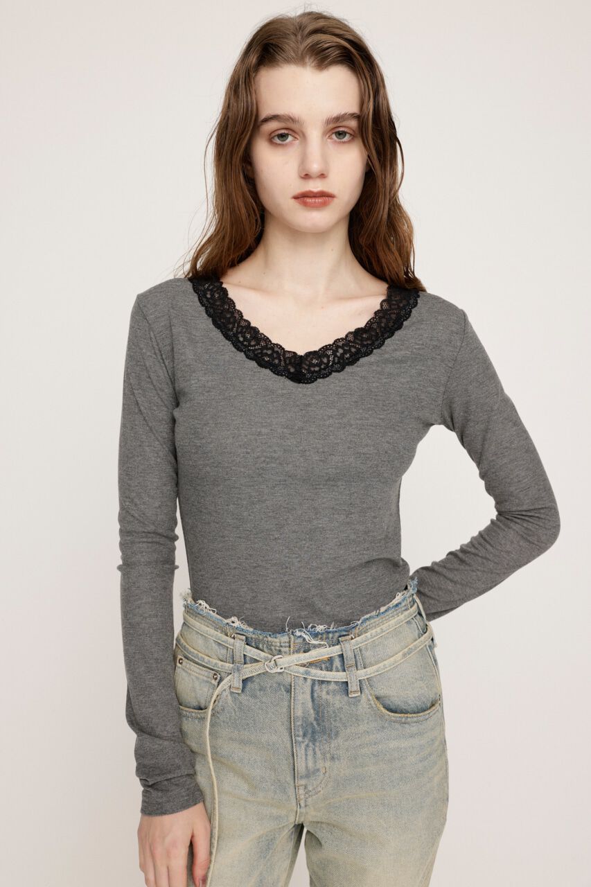 SLY「LACE DOCKING V／N トップス」|Tシャツ・カットソー|