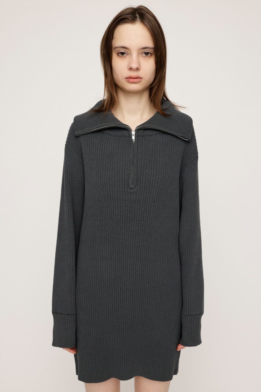 SLY「BIG COLLAR HALF ZIP ショートワンピース」|ワンピース|