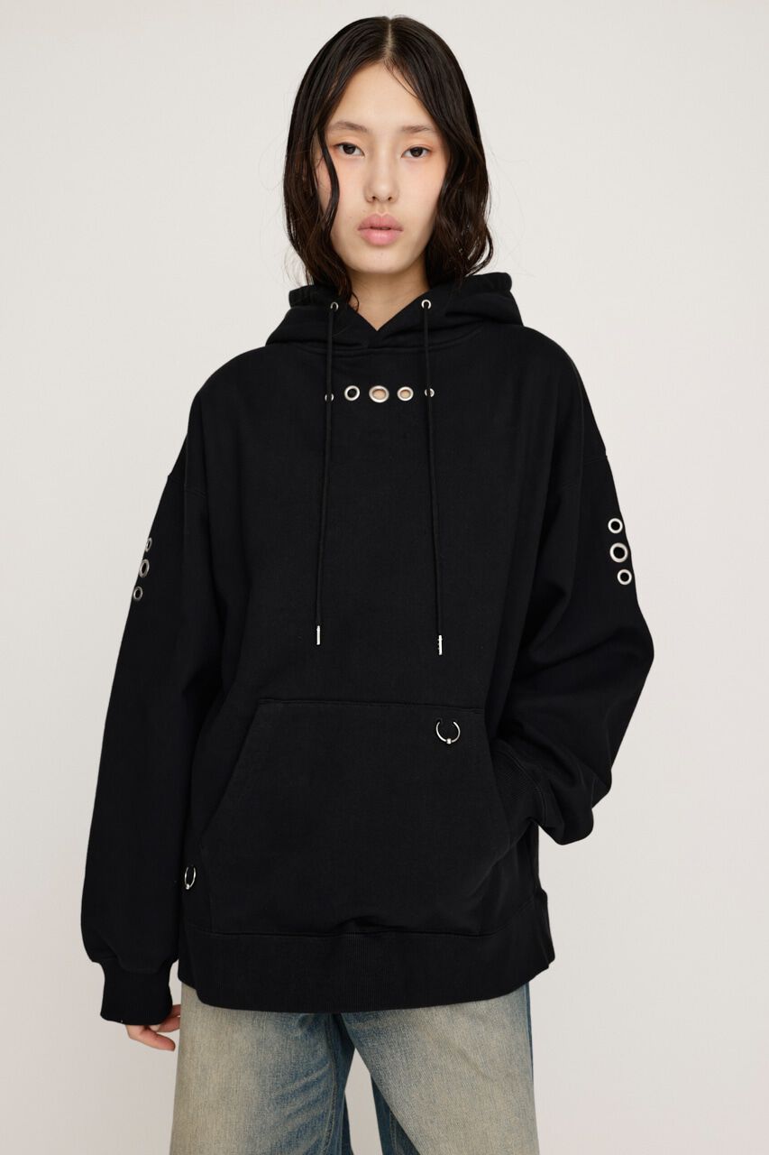 SLY「EYELET SW HOODIE」|パーカー|BLK