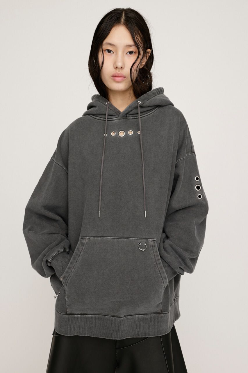 SLY「EYELET SW HOODIE」|パーカー|GRY