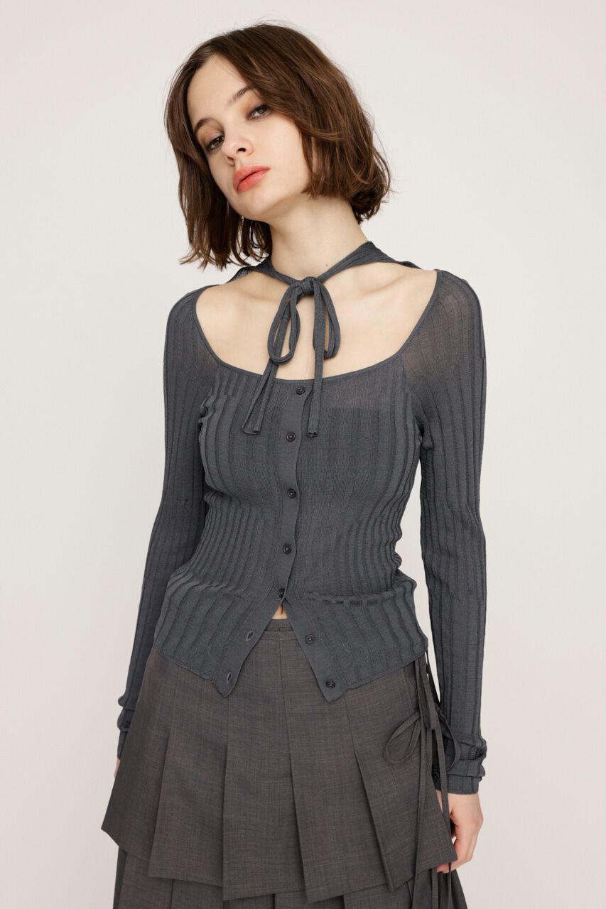 SLY「TIE DESIGN HG トップス」|ニット・セーター|GRY