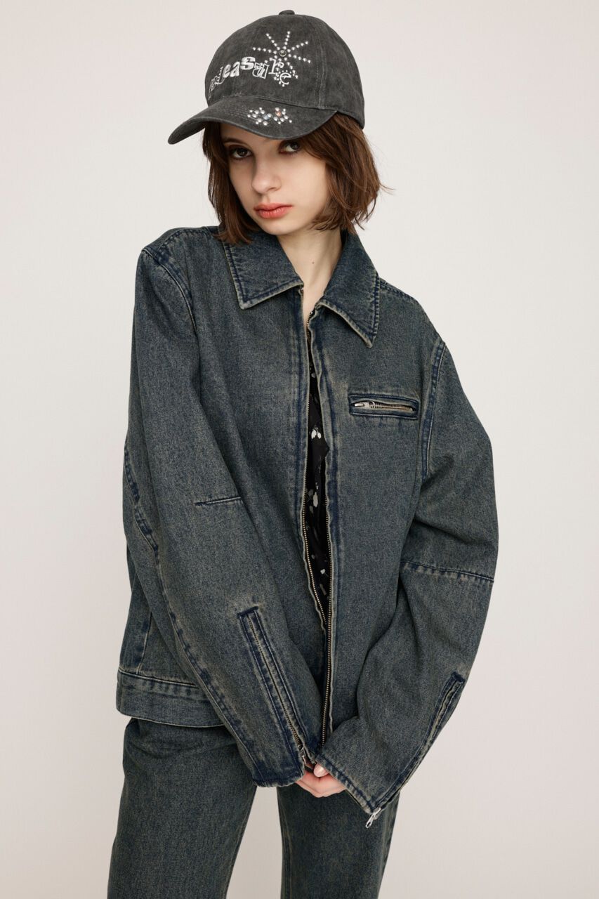 SLY「FRONT ZIP BOXY BZ-BE」|デニムジャケット|