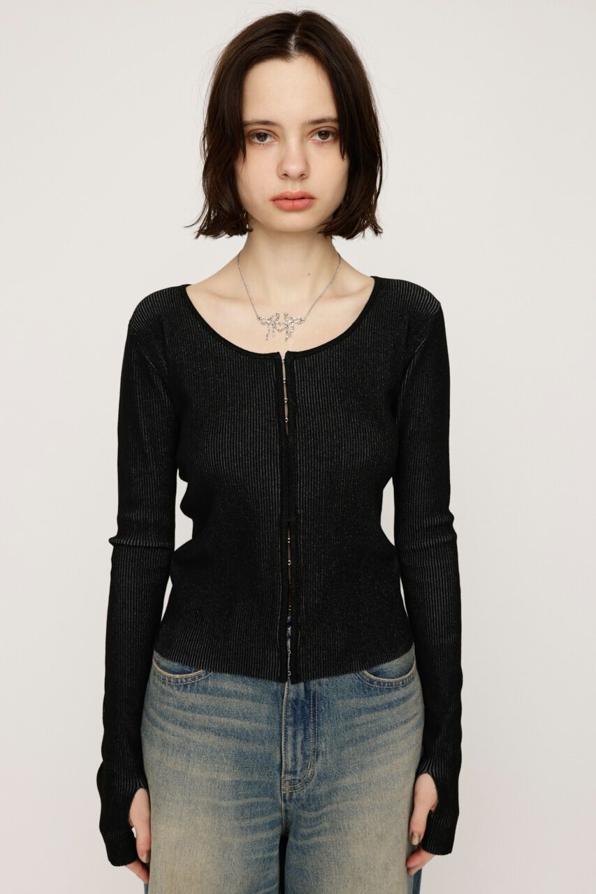 SLY「FRONT HOOK RIB トップス」|ニット・セーター|