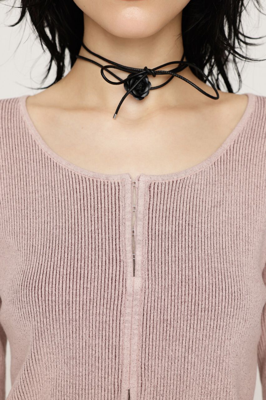 SLY「FRONT HOOK RIB トップス」|ニット・セーター|