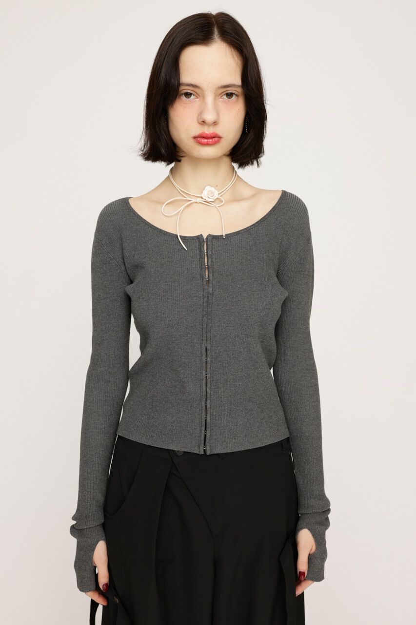 SLY「FRONT HOOK RIB トップス」|ニット・セーター|