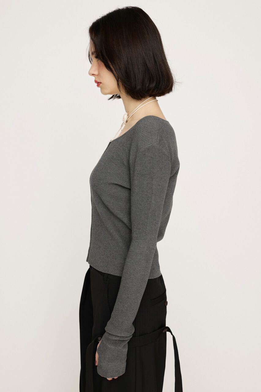 SLY「FRONT HOOK RIB トップス」|ニット・セーター|