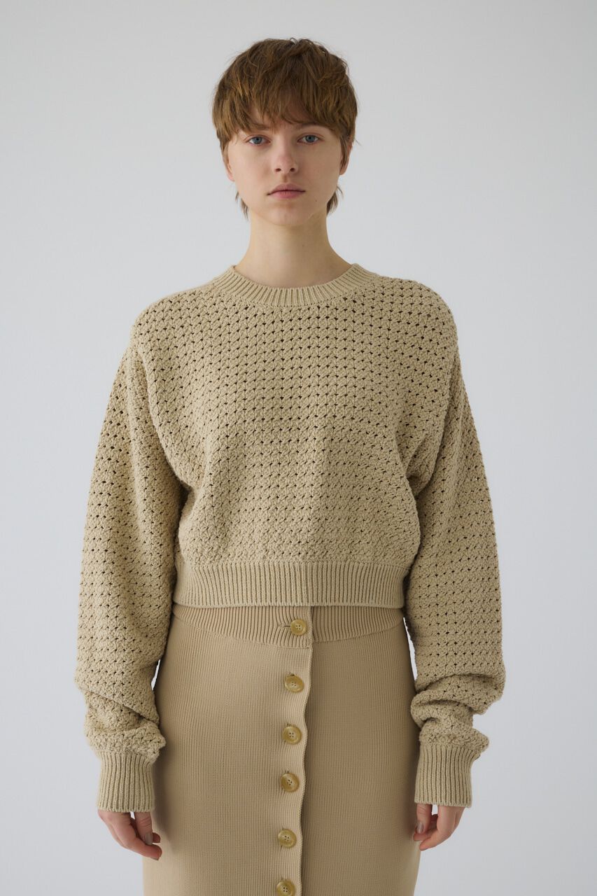 RIM.ARK 「Pattern knitting cotton knit」|ニット・セーター|BEG