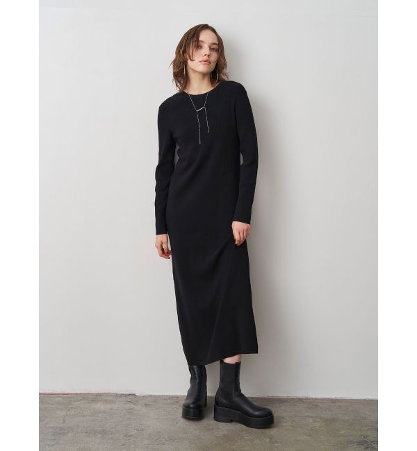 ELENDEEK「KNIT COMBI LAYERED OP」|ワンピース|ブラック