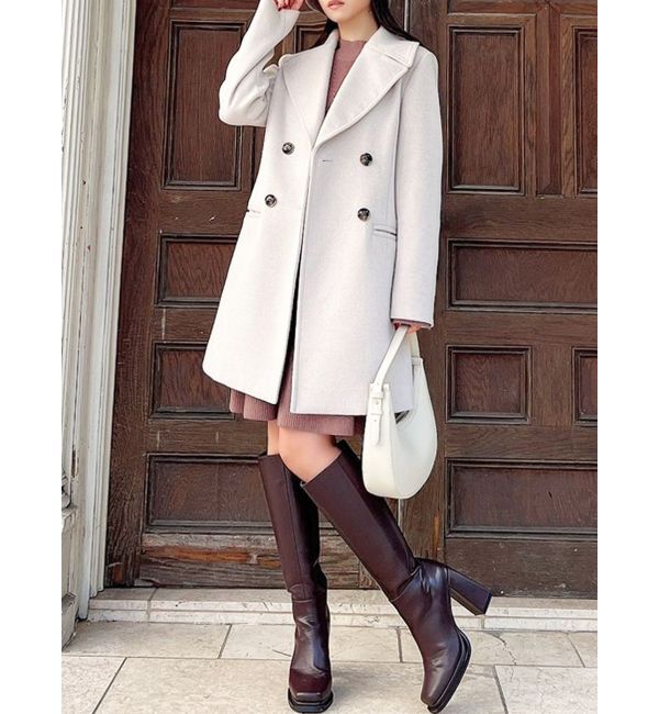 RESEXXY「ビッグカラーピーコート」|ピーコート|アイボリー