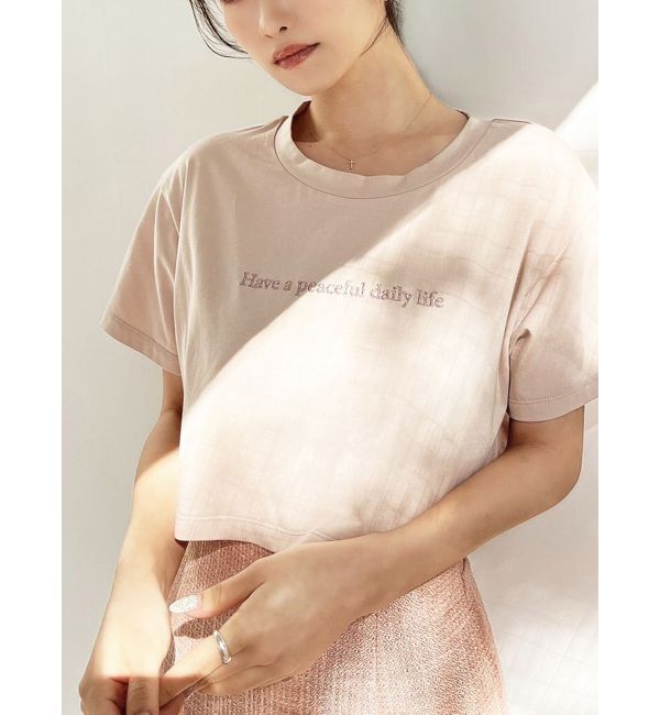 RESEXXY「ロゴ刺繍Tシャツ」|Tシャツ・カットソー|ピンク