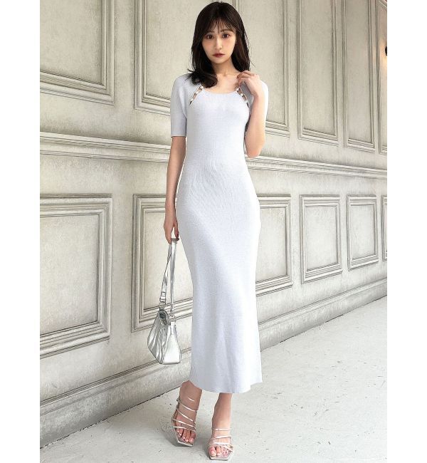 RESEXXY「パールビーズリブニットワンピース」|ワンピース|