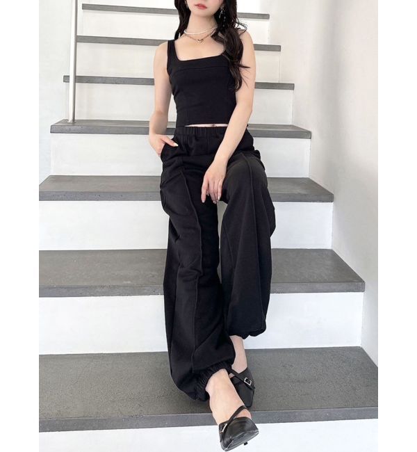 RESEXXY「ストリングスウェットパンツ【セットアップ着用可能】」|その他|ブラック