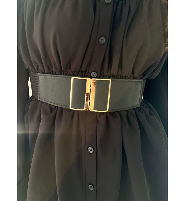 RESEXXY「スクエアバックルゴムベルト」|ベルト|ブラック