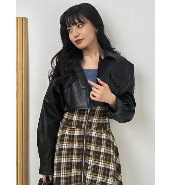 dazzlin「ショートカーブライダースジャケット」|ライダースジャケット|