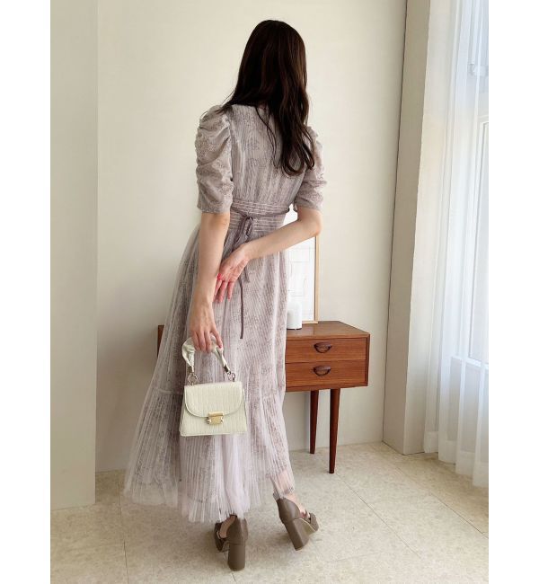 dazzlin「チュールフラワープリーツドレス」|ワンピース|