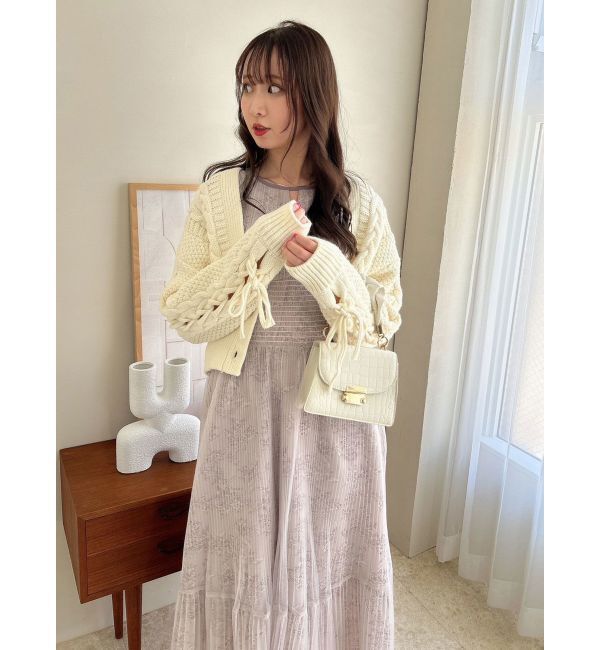 dazzlin「チュールフラワープリーツドレス」|ワンピース|