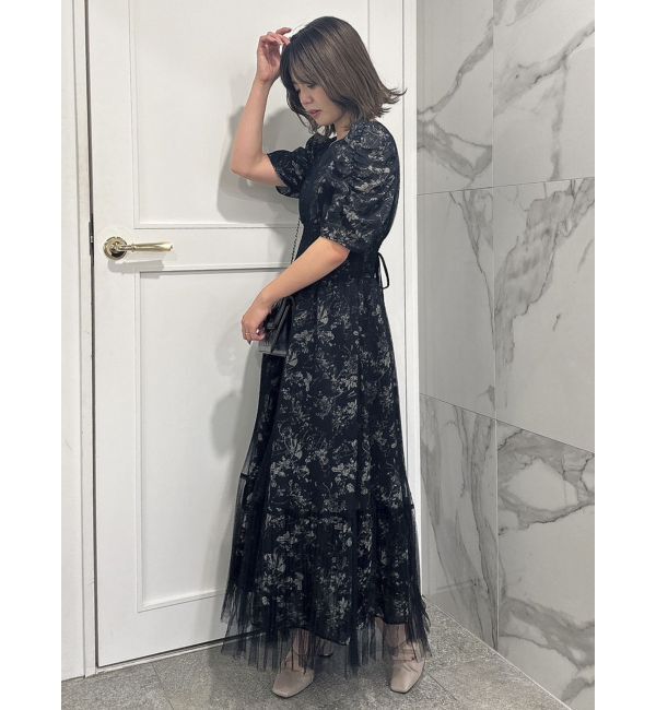 dazzlin「チュールフラワープリーツドレス」|ワンピース|