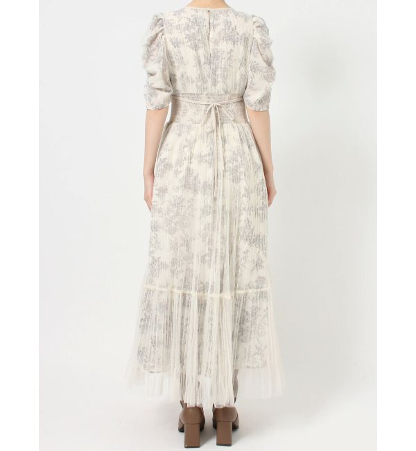 dazzlin「チュールフラワープリーツドレス」|ワンピース|