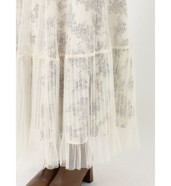 dazzlin「チュールフラワープリーツドレス」|ワンピース|