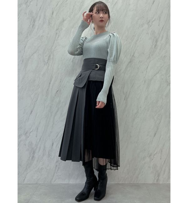 dazzlin「チュールレイヤードプリーツスカート」|スカート|