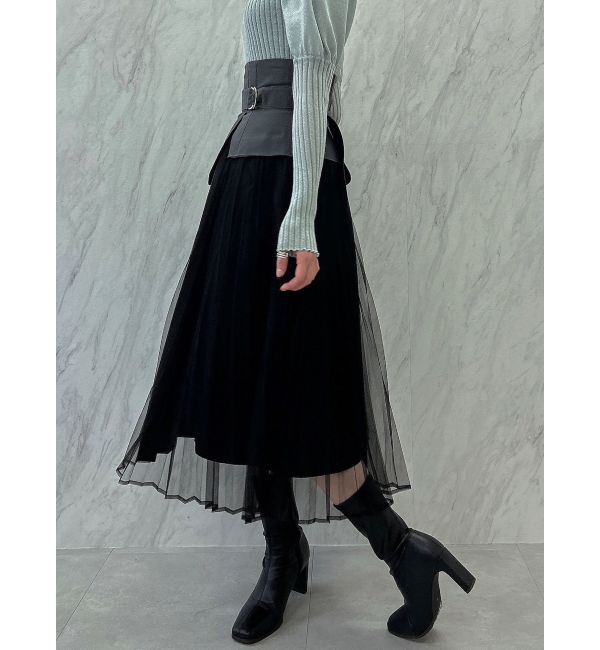 dazzlin「チュールレイヤードプリーツスカート」|スカート|