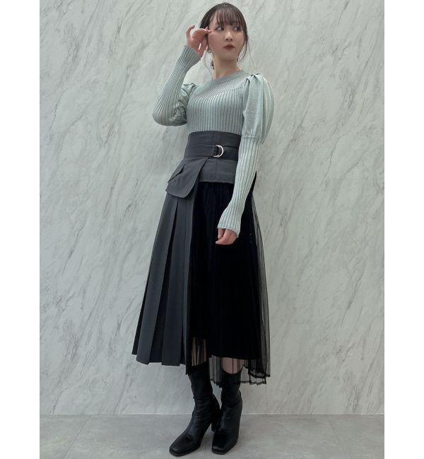 dazzlin「チュールレイヤードプリーツスカート」|スカート|