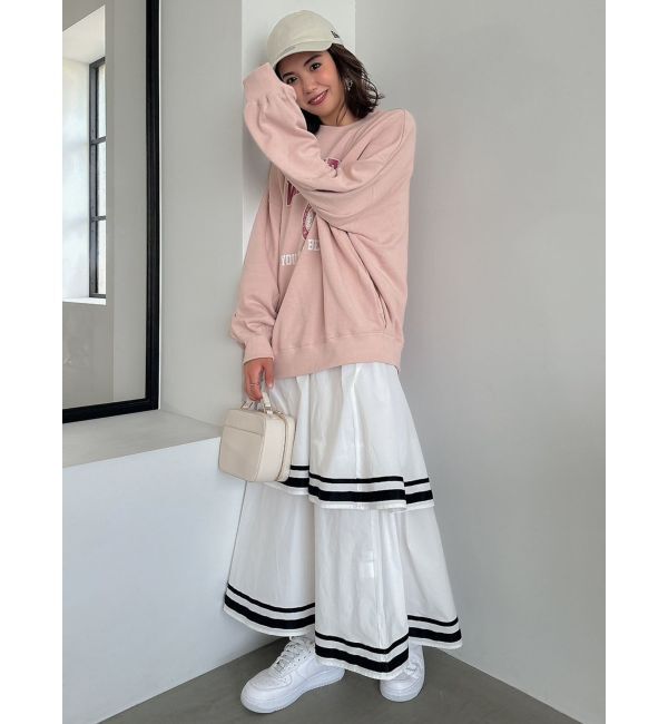 dazzlin「バイカラーラインティアードスカート」|スカート|