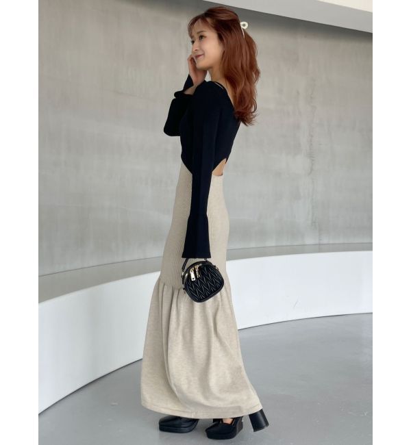 dazzlin「カーデレイヤーバックオープンニットワンピース」|ワンピース|