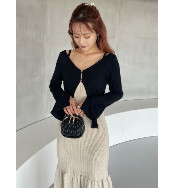 dazzlin「カーデレイヤーバックオープンニットワンピース」|ワンピース|