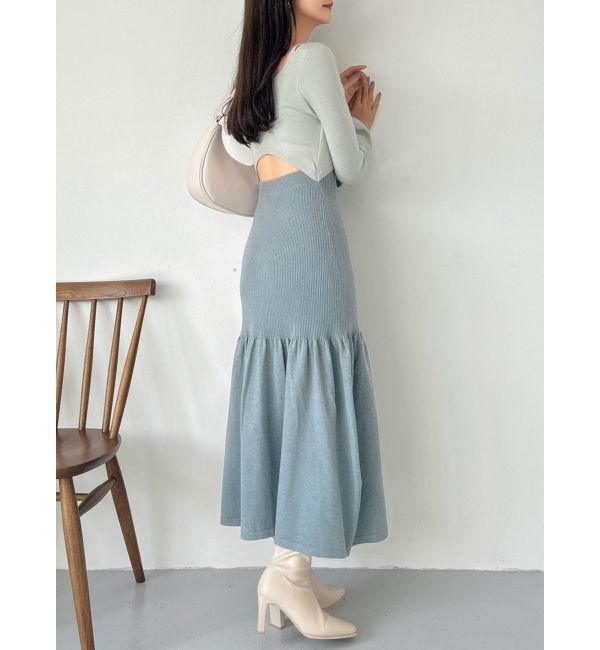 dazzlin「カーデレイヤーバックオープンニットワンピース」|ワンピース|