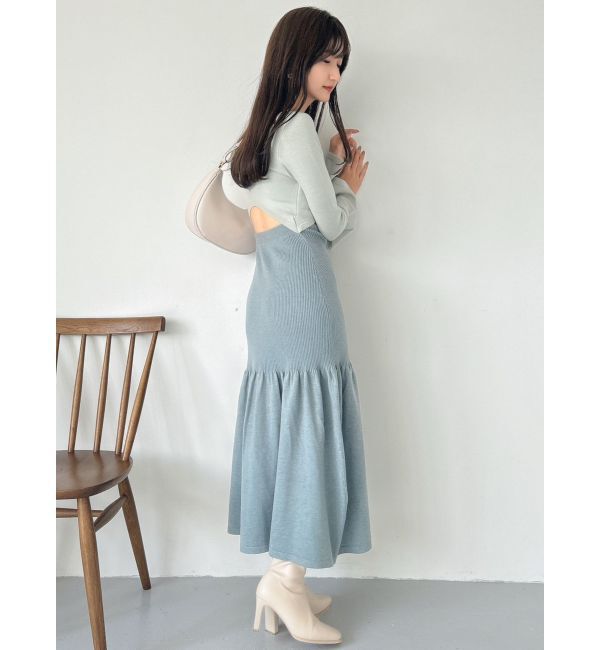 dazzlin「カーデレイヤーバックオープンニットワンピース」|ワンピース|