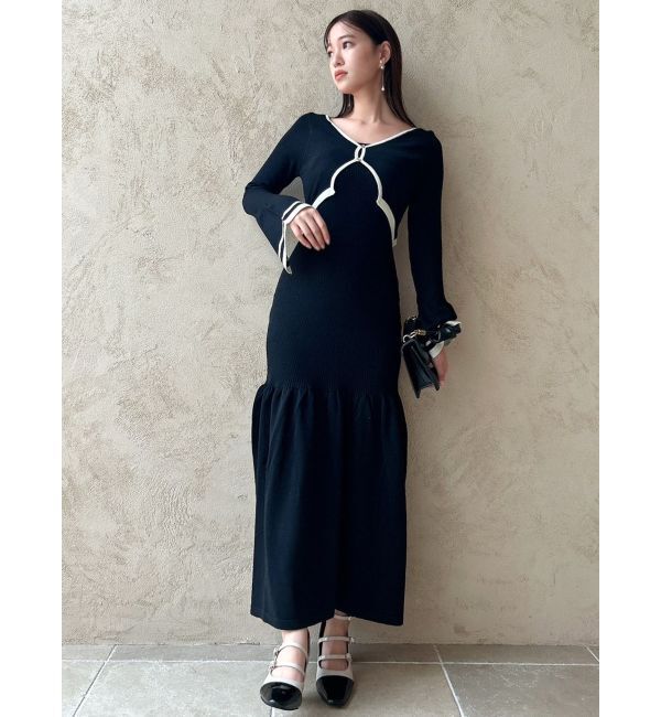 dazzlin「カーデレイヤーバックオープンニットワンピース」|ワンピース|