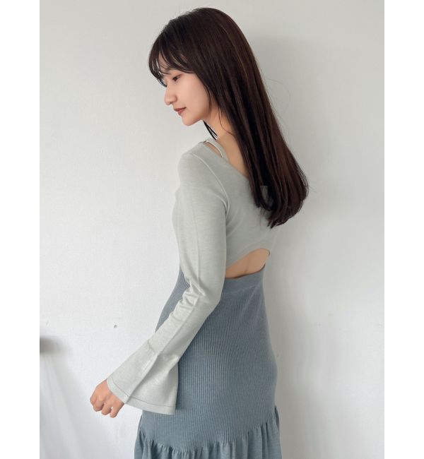 dazzlin「カーデレイヤーバックオープンニットワンピース」|ワンピース|