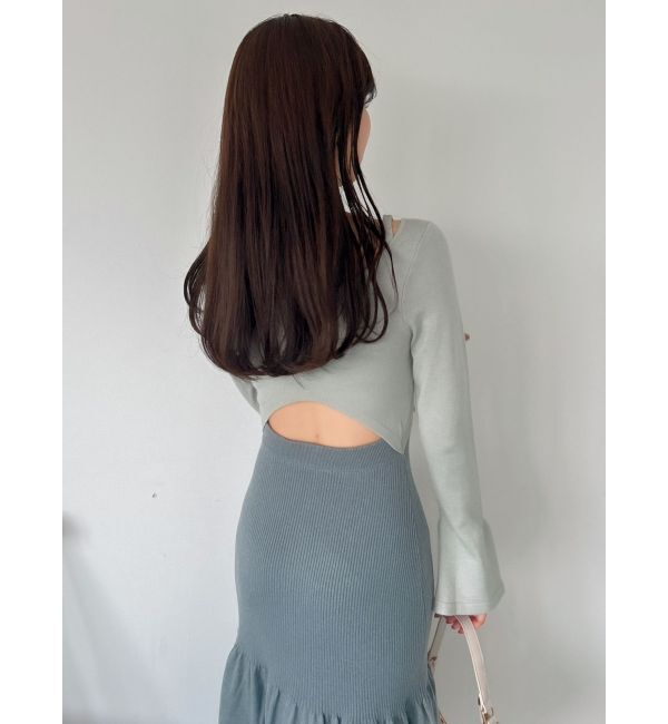 dazzlin「カーデレイヤーバックオープンニットワンピース」|ワンピース|