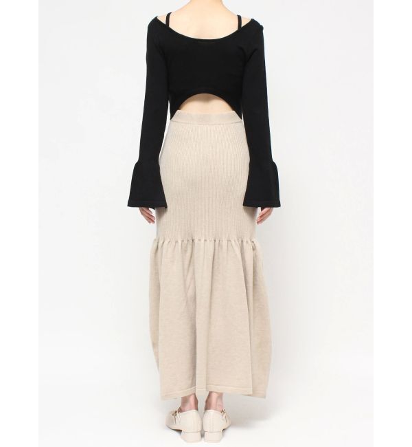 dazzlin「カーデレイヤーバックオープンニットワンピース」|ワンピース|