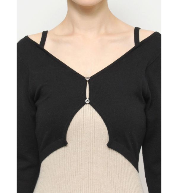 dazzlin「カーデレイヤーバックオープンニットワンピース」|ワンピース|