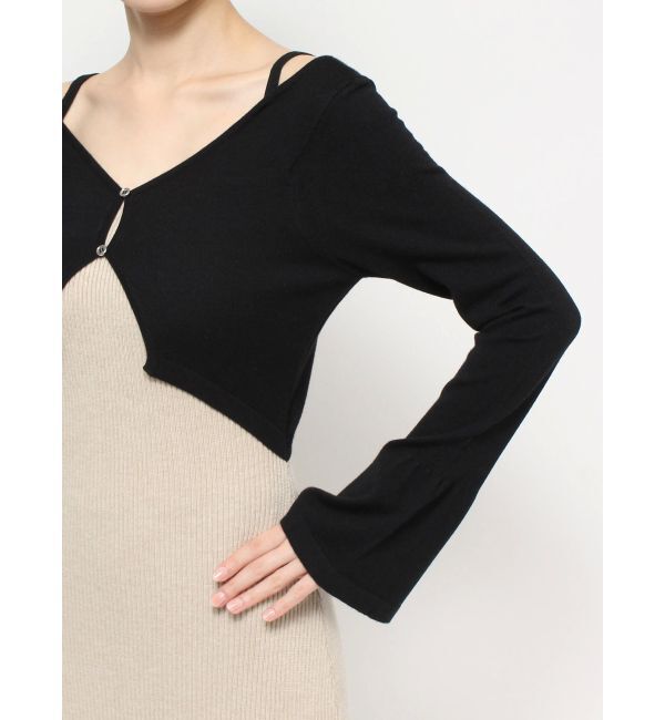 dazzlin「カーデレイヤーバックオープンニットワンピース」|ワンピース|