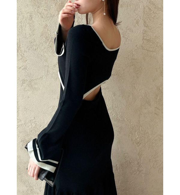 dazzlin「カーデレイヤーバックオープンニットワンピース」|ワンピース|