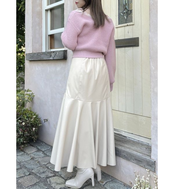 dazzlin「フェイクレザーエレガントナロースカート」|スカート|