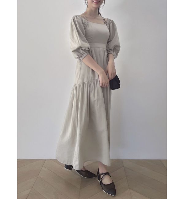 dazzlin「バックオープンボリュームコットンワンピース」|ワンピース|