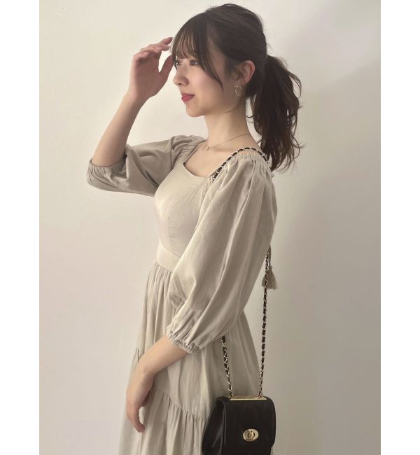 dazzlin「バックオープンボリュームコットンワンピース」|ワンピース|